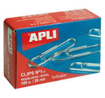 Apli Nickel Plated Paper Clips. 26mm