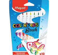 Colour'Peps Brush Tip Felt Pens. Pack of 10