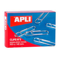 Apli Nickel Plated Paper Clips. 40mm