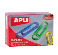 Apli Plastic Coloured Paper Clips.