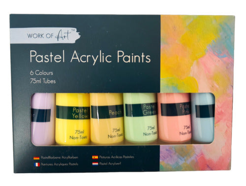 Acrylic Paints. Pastel. Pack of 6